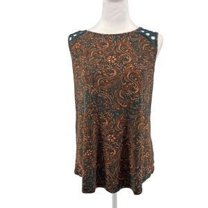Anthropologie Daniel Rainn Boho Paisley Sleeveless Top Sz M EUC Summer Vibes